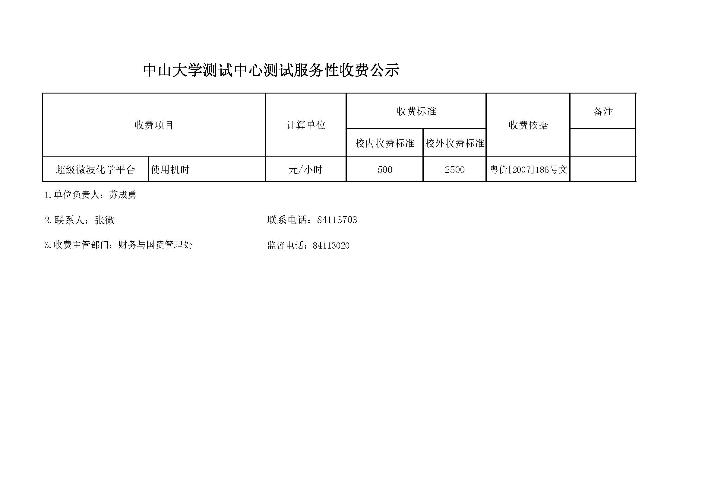 新增收费项目
